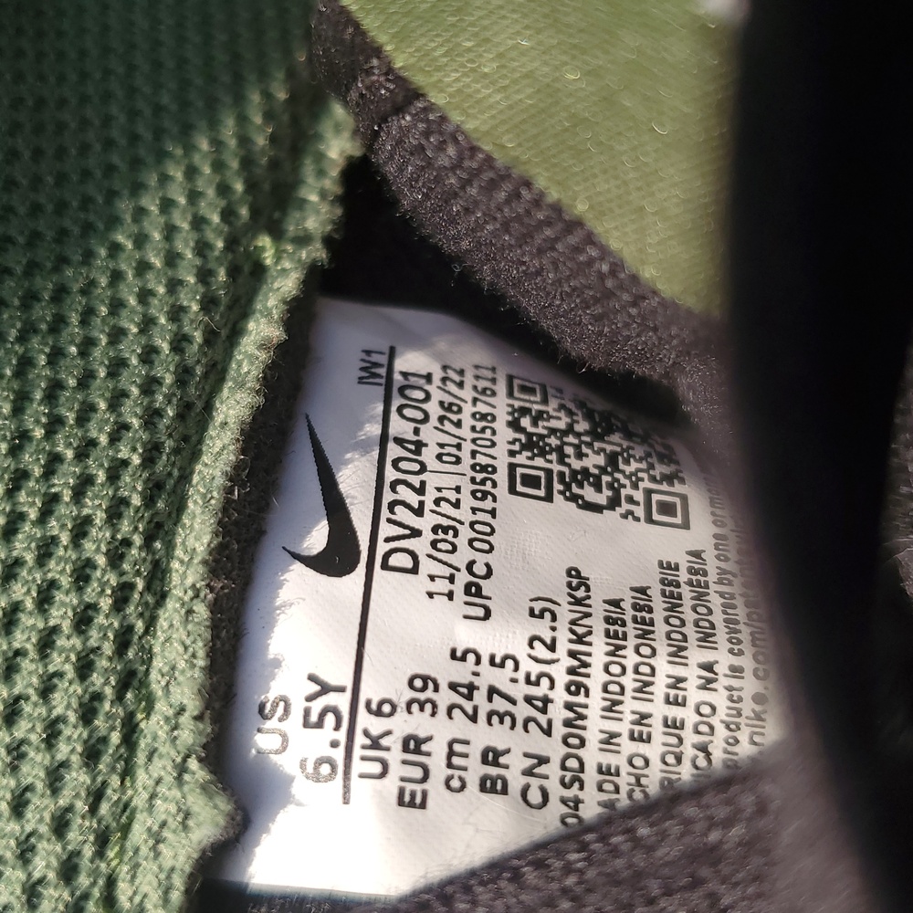 Nike Air Force 1 LV8 1 Black / Carbon Green-Treeline Size 8 - Picture 12 of 16